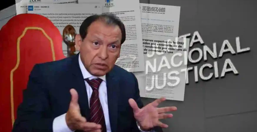Amplio respaldo al juez Oswaldo Ordóñez. Composición gráfica: Lima Times